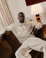 BRUSHED WOOL SWEATER - BEIGE